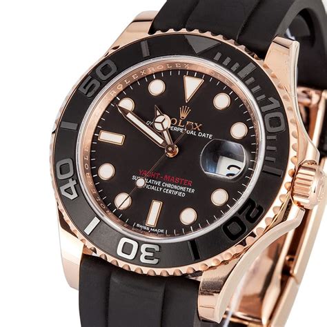 rolex yachtmaster rose gold rubber replica|Rolex yacht master price new.